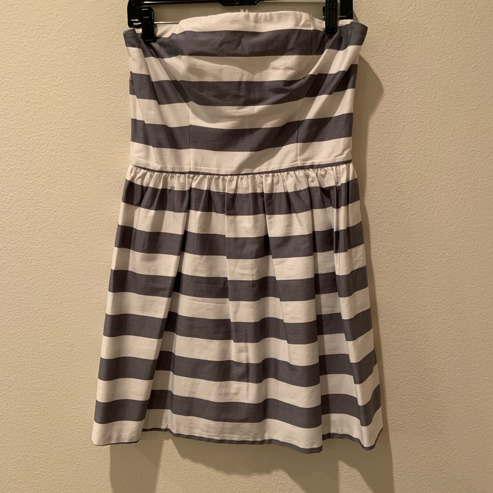 Saks Fifth Ave Red Label Striped Strapless Dress